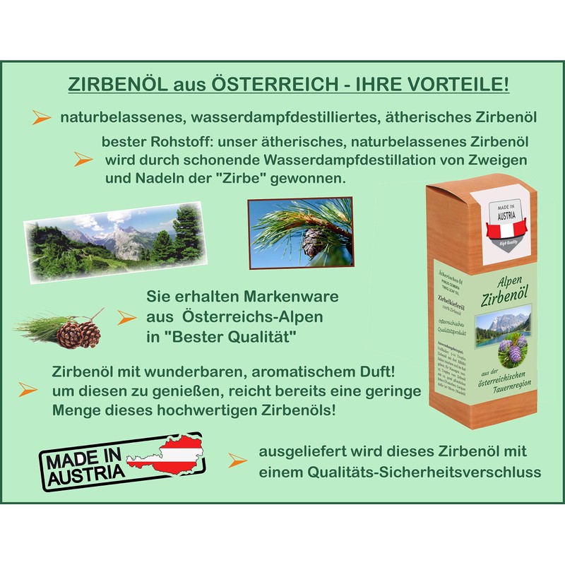 Alpine pine oil with best Swiss pine oil from Austria;