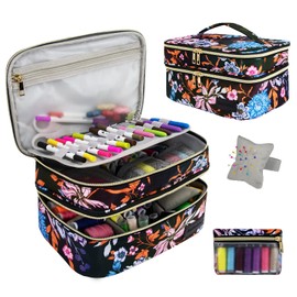 Sewing Bag, Sewing Storage Organizer Double-Layer Sewing Basket Accessories Organizer Large Sewing Supplies Organizer for Sewing Tools Kit, Thread, Needles, Pins, Buttons (Bag Only) Floral