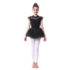 Frola Girls' Opaque Footless Tights Ultra Soft Solid Colored Dance Tights(9-11,White)