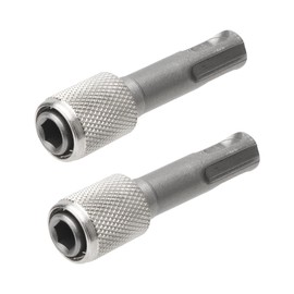 APOMOONS 2 Pcs SDS Plus Adapter, 6.35 mm Silver Bit Holder SDS Adapter Drill Bit Holder Robust and Versatile, Hex Shank Bits Holders for Auger Residential Decoration Projects Industrial Applications