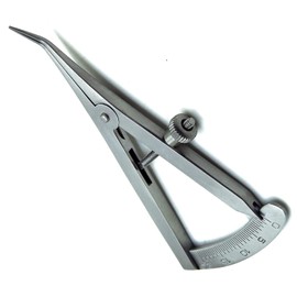 Zamaha UK Castroviejo Caliper Range 0-20MM with Curved Tip, Eyelid Measuring Ruler Stainless Steel Ophthalmic Caliper for Double Eyelid Designer Instrument Tool, Measuring Tool Lab Clinic Instruments