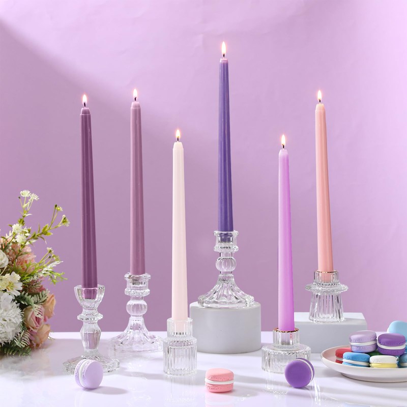 Nuanchu 24 Pcs Taper Candles 10 Inch (H) Dripless Tapered