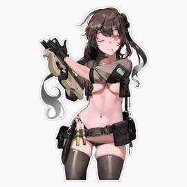Retro Graphic Anime Girl with Gun What You Can The Best Girls Boys Window Bumper Sticker Decal 5"