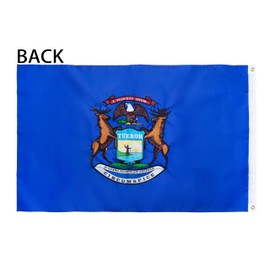 ROTERDON Michigan State Flags 3x5 FT, Embroidered Double Sided MI State Flag, Outdoor Heavy Duty Michigan Flag with Brass Grommets