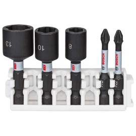 Bosch Professional 5-Piece Impact Control Screwdriver Bit and Socket Set (Pick and Click, Accessories Impact Wrench)