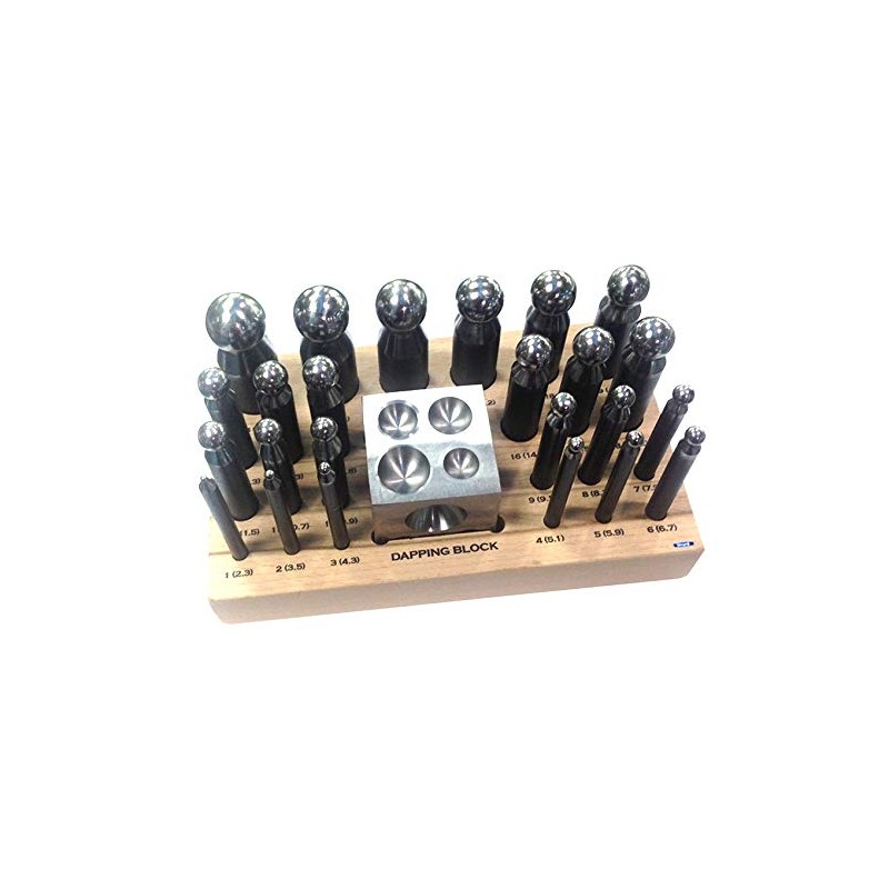 Dapping Set Punches & Block Steel Forming 24 pc for