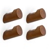 Optish Wood Wall Hooks for Hanging, 4 Pack Hat Hooks