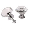 Mtsooning 2PCS Diamond Glass Knob, 30mm/1.18" Clear Shaped Crystal Pull