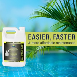 Lo-Chlor Ultra Zyme Pro Pool Enzyme Treatment - Eliminates Scum Lines & Reduces Chlorine Demand by 30% to 50% Or More, Swimming Pool Enzymes That Noticeably Improve Water Clarity (128 Oz)
