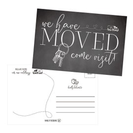 Hadley Designs Set of 50 We've Moved Postcards, Change of New Address Moving Announcements, House Warming Gifts, We Have Just Moved Note Cards, Pack of Real Estate Home Postcard Announcement
