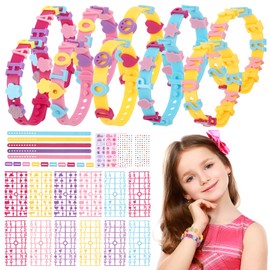 TranRantic Freundschaft Armband Making Kit für Mädchen, Schmuck Selber Machen Kit für 5 6 7 8 Jahre Alte Mädchen Geschenke, Kinder-Schmuck-Sets für Mädchen Geburtstag Geschenke mit Aufklebern