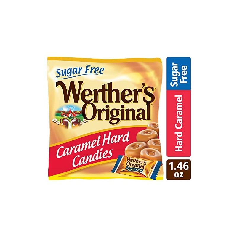 Werther's Original Hard Sugar Free Caramel Candy, 1.46 Oz Bags