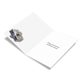 NobleWorks - Funny Work Anniversary Card with Envelope - Cartoon Bunny Humor, Employee and Coworker Recognition - Rabbit Worker C3349ANG-WA