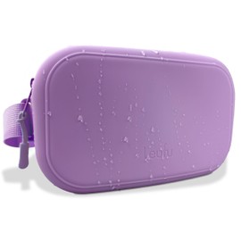 Silicone Water-Resistant Fanny Pack – Adjustable Crossbody Waist Bag with Secure Pockets for Everyday Essentials, Travel & Festivals (Lilac)