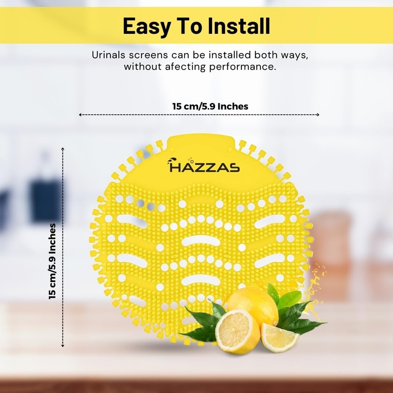 10 Pack of Hazzas Lemon Scented Urinal Mats - Ultimate