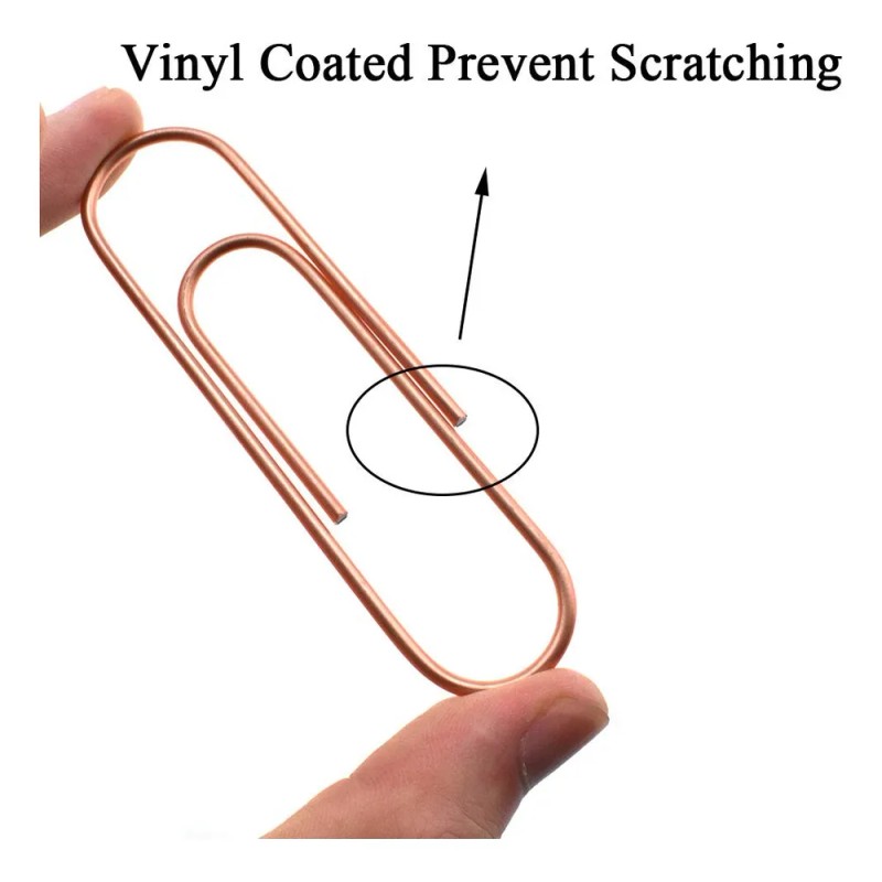 Paperclips Extra Grandes 10 Cm Revestimiento Oro Rosa