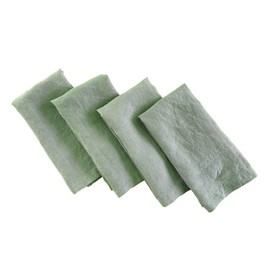 Linen Napkins – 100% French Flax – Stonewashed Pure Linen Cloth Napkins – Mitered Corners – Size 50 cm x 50 cm - Set of 4 (Sage Green)