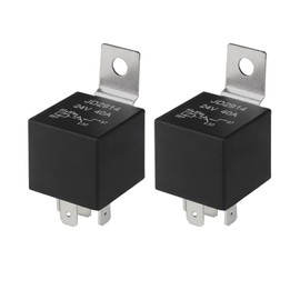 QitinDasen Pack of 2 5-Pin Car Relay, 24 V 40 A SPDT Car Relay with Metal Mounting Bracket, for Car, Truck, Boat (Black)