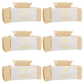 Loanzeg 6pcs Bridesmaid Proposal Gifts 4.1 Inch Square Set of 6 Bachelorette Hair Claw Clips ideas Bridal Shower Gift for Wedding Party Favors (Beige)
