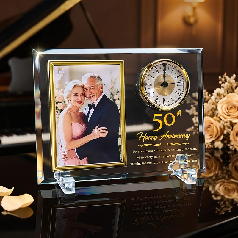 Dxaeuqr Dxaeqr 50th Wedding Anniversary Keepsake for Couples, Crystal Glass