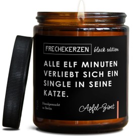 Lustige Duftkerze mit Spruch für Katzen Besitzer & Liebhaber | Handgemacht aus Sojawachs | In Geschenkbox | Valentinstag Geburtstagsgeschenk Gastgeschenk Katzenhalter Cat Lovers |Apfel-Zimt