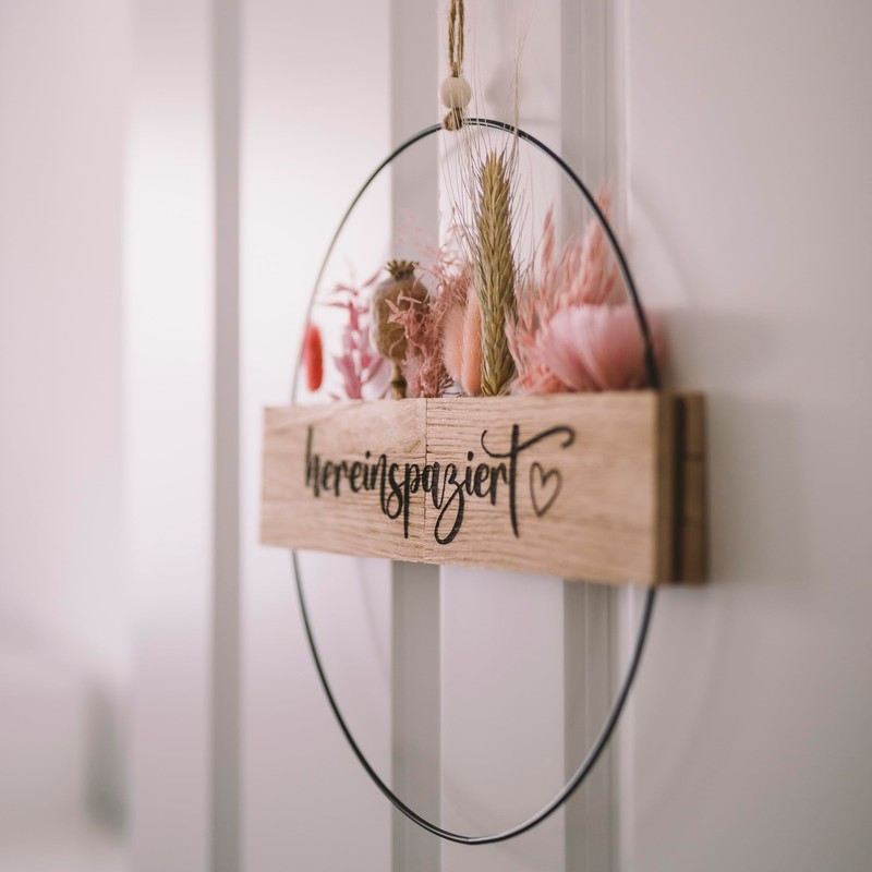 Dried Flower Wreath, Door Wreath, Dried Flowers, Welcome Sign (Dried