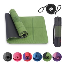 Habib Gruppe Premium Yogamatte Rutschfest 183x61 cm - Ökologische Sportmatte für Pilates & Yoga - Inkl. Tragegurt und Tasche - Ideal für Fitness & Gymnastik - Reise-Freundlich - Airex-kompatibel