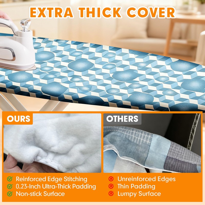 Ironing Board Cover and Pad, 18x49 Extra Wide Thick Iron
