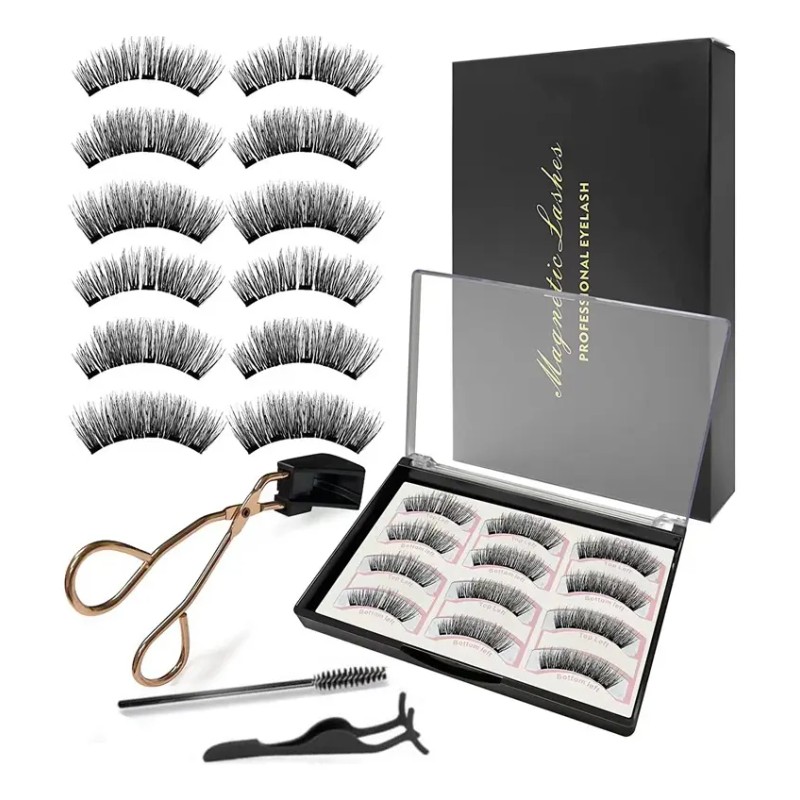 Pestañas Postizas Magnéticas Kit Con Aplicador Clip Pestañ