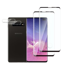 QZJinch [2+2 Pack Screen Protector for SamsungGalaxy S10,Fingerprint ID Compatible,3D Full Screen Protection,Scratch Resistant,HD Clear，Case Friendly