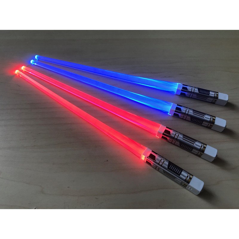 SaberStix LED Light Up Lightsaber Chopsticks - 4 Pairs, Red