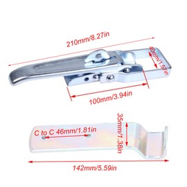 Trailer Lift Door Latch Heavy Duty Over Centre Body Clamp with Catch Plate for RVs Campervans,Ramps and Trailers
