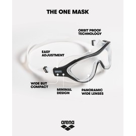 arena The One Mask Anti-Fog Schwimmmaske für Erwachsene, Schwimmmaske mit Großen Gläsern, UV-Schutz, Selbstjustierender Nasensteg, Orbit-Proof Dichtungen