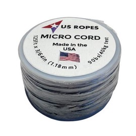 US Ropes Tactical Nylon Micro Cord 1.18mm X 125ft Lightweight Braided Cord (3/64" Diameter) on Spool Camping Boating Home Fishing Garden Jewelry 90lb Test Breaking Load (Stars N Stripes)