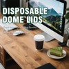 VIKKSAER 100Pcs Disposable Dome Lids, White Coffee Cup Lids, Replace