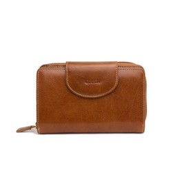 GIUDI ® Ladies Cowhide Leather Vintage Medium Large Purse with Multiple Compartments Coin Pocket Card Slots Wallet Designer Jetsetter Luxury Trend, Hazelnut brown, Classic