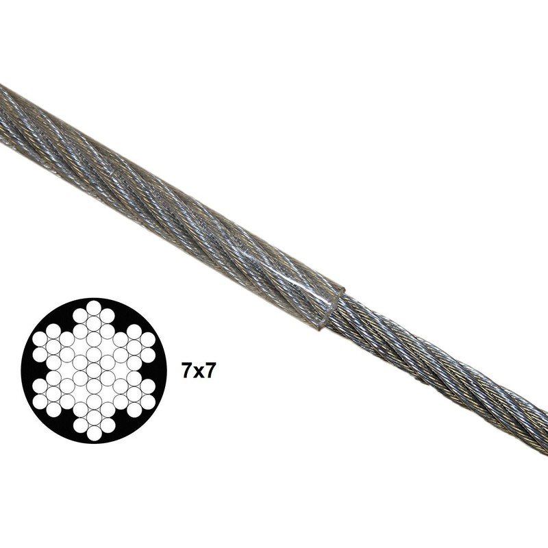 KingChain PVC Coated Galvanised Steel 7 x 7 Aircraft Cable