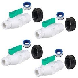 PF WaterWorks AQUAGREEN Rain Water Collection Rain Barrel High Flow Spigot Kit - 4 Pack (Rain Barrel not Included) - White