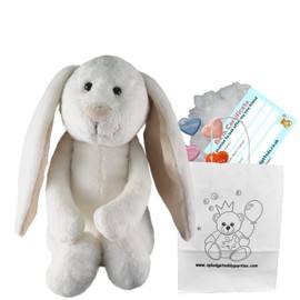 Splodge Teddy Parties - White Flopsy Bunny Soft Plush Toy - 10 inch / 25cm - Build make your own Teddy Bear - Party Kit
