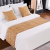 AMBERIS Bed Runner Gold, Chenille Soft No Fading Modern Bed