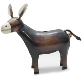 Exner Decorative funny money box, money box, donkey, dukaten, donkey, metal painted