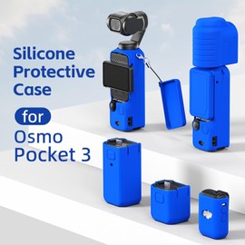 Buziba Silicone Protective Case Cover for DJI Osmo Pocket 3 Silicone Sleeve Protective Cover Handheld Gimbal Action Camera Accessories(Blue)