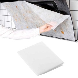 12PCS Cooker Hood Filter Paper Non-woven Extractor Fan Filter Universal Grease Filters Range Hood Filters Set with 20PCS Self-adhesive Stickers for Kitchen Grease and Odor Filtering (43 * 45cm)