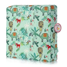 Booster Seat Owl Printed Harness Cushion Dismountable Kid Baby Seat Highten Pad Travel Storage Chair Toddler Infant Dining Chair (Green)