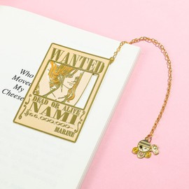 10 Styles ONE PIECEDS Straw Hat Luffy Group Wanted Warrant Bookmarks - Metal Brass Book Mark,Christmas Valentine Birthdays Collection Gift for One Pieceds Fan Book Lovers (Nami)