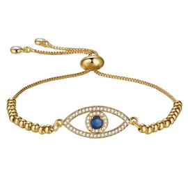 Cupimatch Women's Evil Eye Bracelet: Blue Nazar Eye Women's Bracelet Evil Eye Bracelet Amulet Bracelet for Girls Women, Cubic Zirconia