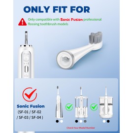 OILSAO Replacement Brush Heads for Fusion 2.0, Compact Electric Flossing Toothbrush Head with Cover, 3 Count Black, Soft Bristles,Compatible with SF-01,SF-02, SF-03, SF-04 (Bright White)