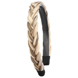 Oplira Braided Headband With Teeth Braids Hairband With Tooth Synthetic Hair Band Plaited Hairband For Women (Highlighted-0.9 inches, Adjustable Size)