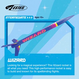 Estes 1292 Wizard Rocket-Building Kit, Intermediate Flying-Rocket-Model Kit for Ages 10+