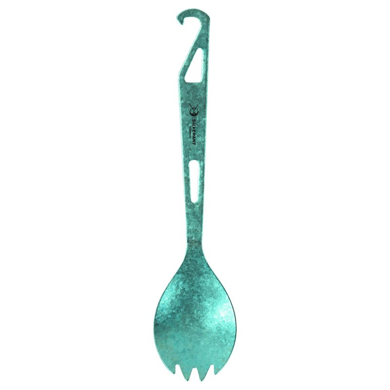 SILVERANT Titanium Spork, 6.4” Ulralight Long Utensil Bottleopener Spork with